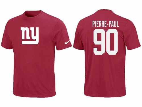 Nike New York Giants #90 Jason Pierre-Paul Name & Number NFL T-Shirt - Red